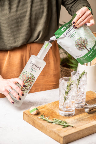 70cl Sapling Vodka bottle & Refill pouch